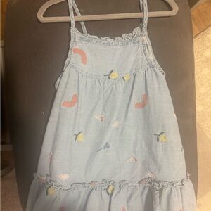 Light Blue Sleeveless Dress with Embroidered Accents